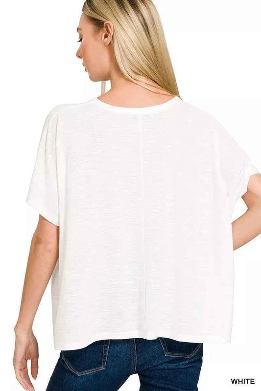 Zenana Round Neck Short Sleeve T-Shirt 601c219f55e7461e82148080f503ff39-Max-Origin