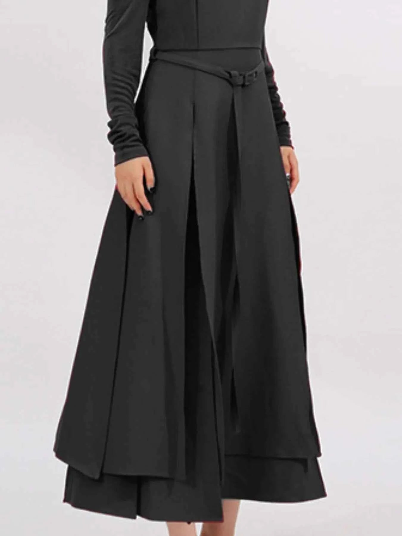 Slit Spaghetti Strap Long Sleeve Dress 60366903-a6f7-4467-bdb4-35bef5423804-Max-Origin