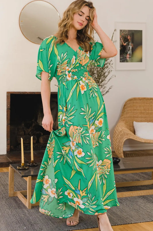 Full Size Floral Smocked Tied Back Maxi Dress 6037acab-4ef0-47ab-9b67-31f5104b401b-Max