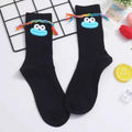 Cartoon Ribbed Knit Crew Socks Black A One Size 6044ea37-7da0-4e79-a680-a1a4fecbec6d-Max-Origin