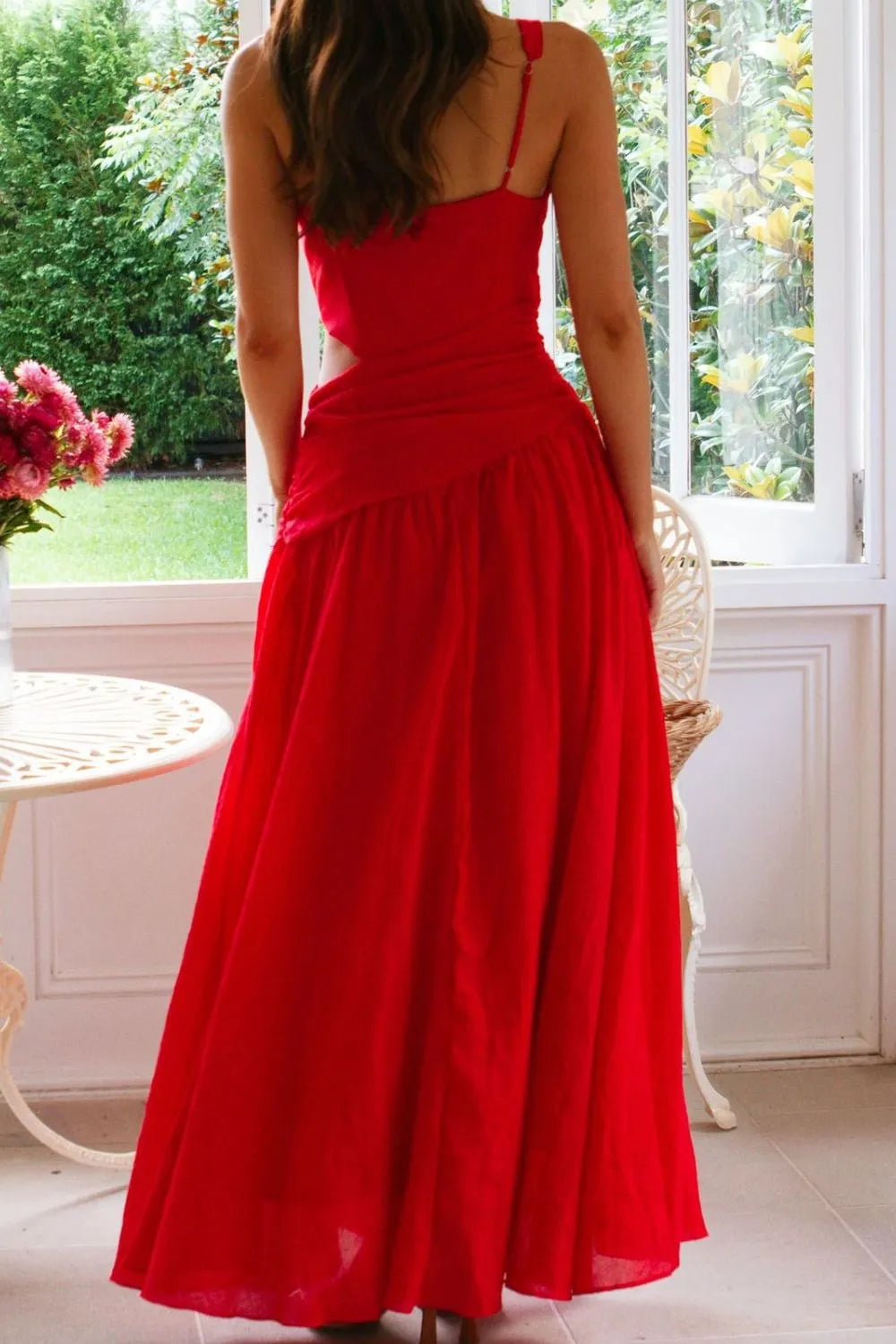 Cutout Back V-Neck Dress 604ab564-d824-4478-8e9e-c814750bcf61-Max-Origin