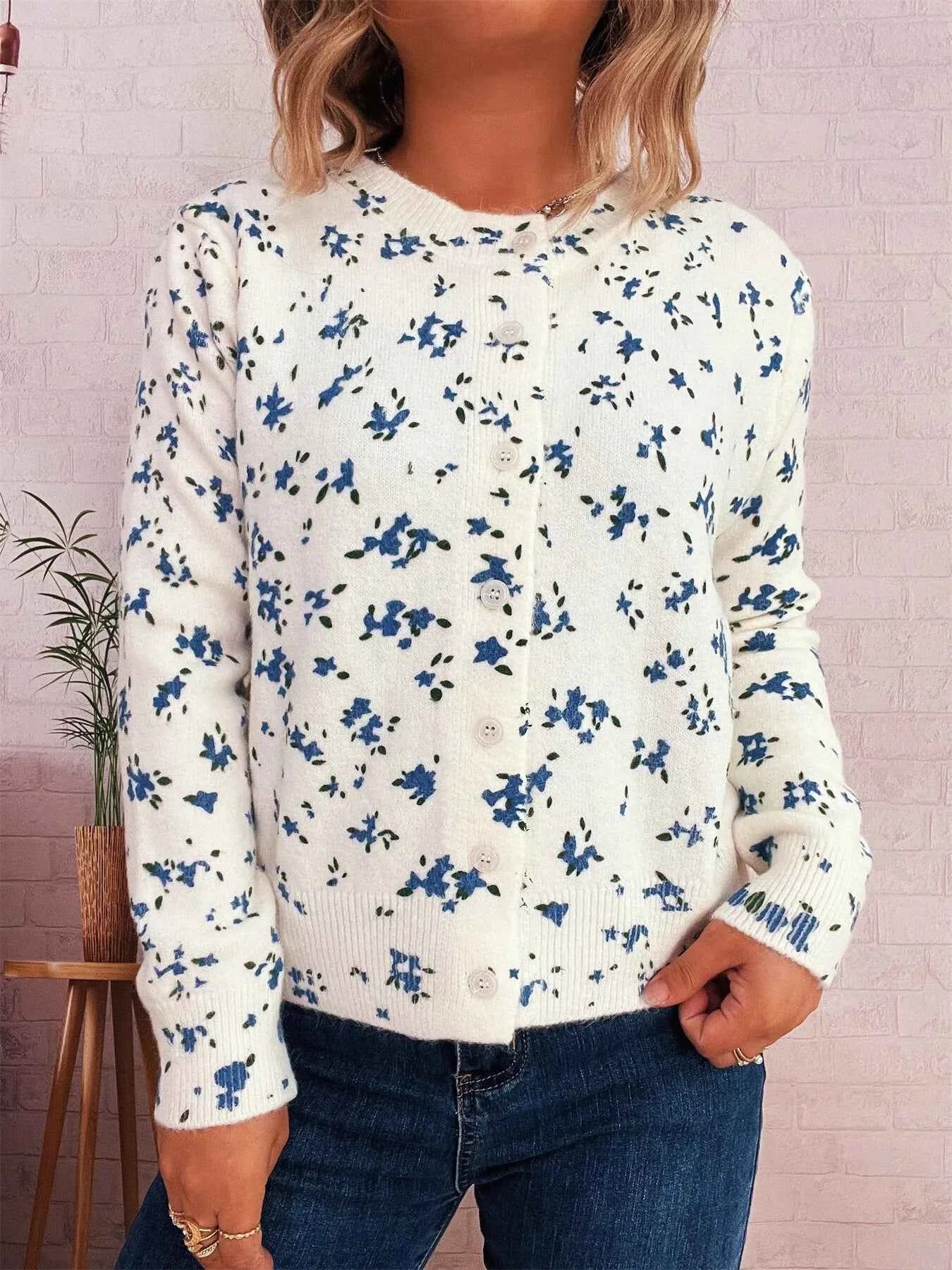 Floral Button-Up Long Sleeve Cardigan 604da6e5174e46588012d546b6dc91f3-Max-Origin
