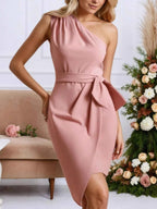 One-Shoulder Wrap Dress with Bow Detail 6058d7d9-cf5e-44e2-9864-13ad5bfd2a54-Max-Origin