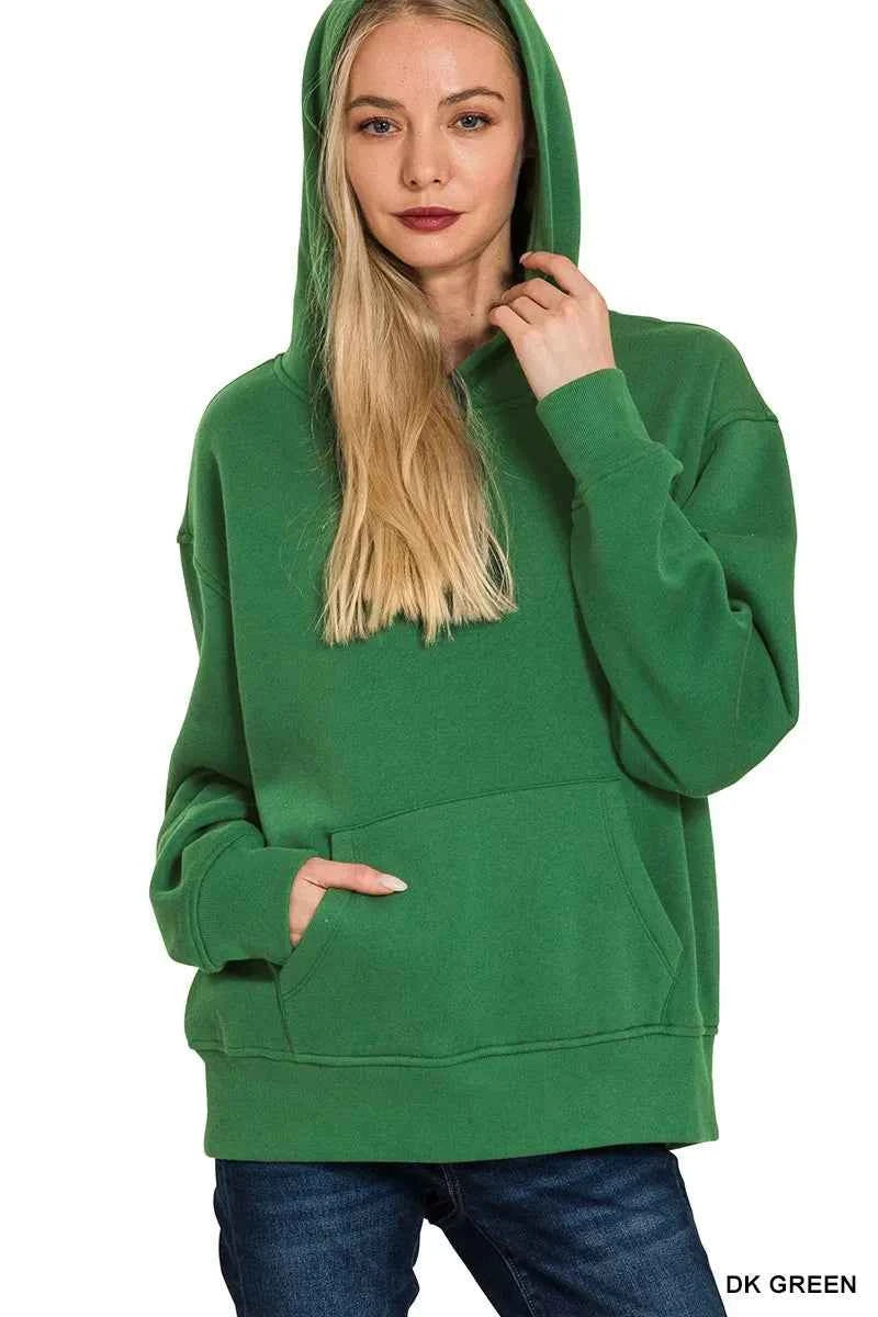 Zenana Fleece Kangaroo Pocket Hoodie 605e5149e19a4e72833150f3a608d2be-Max-Origin