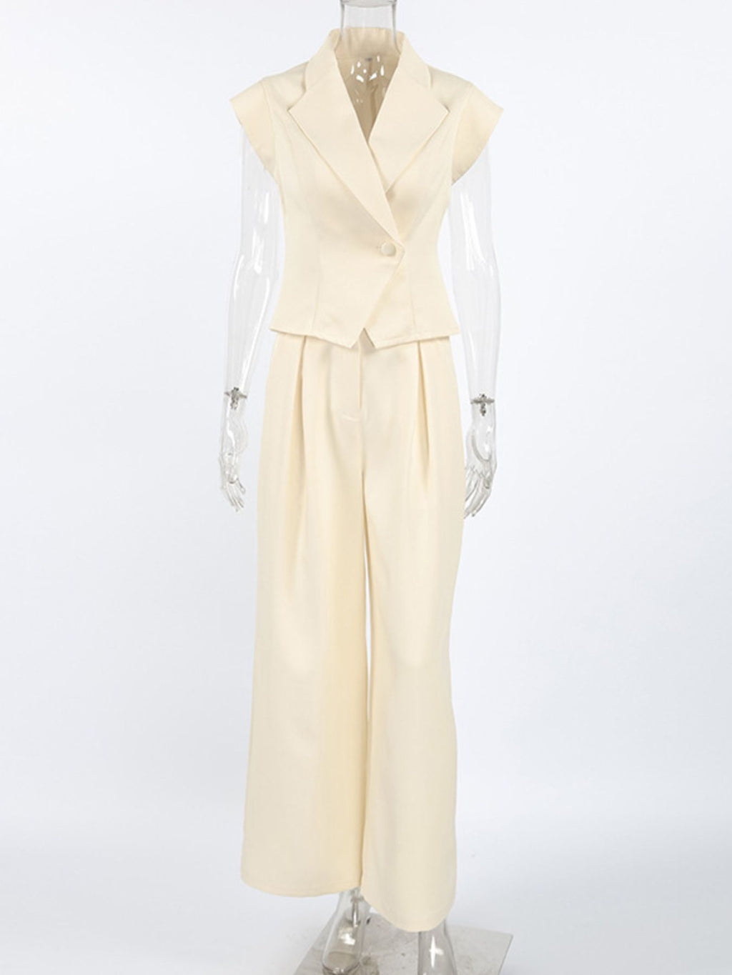 One Button Blazer & Wide Leg Pants Set 6075df55-e158-4162-ada7-642bd8fdcfcc-Max