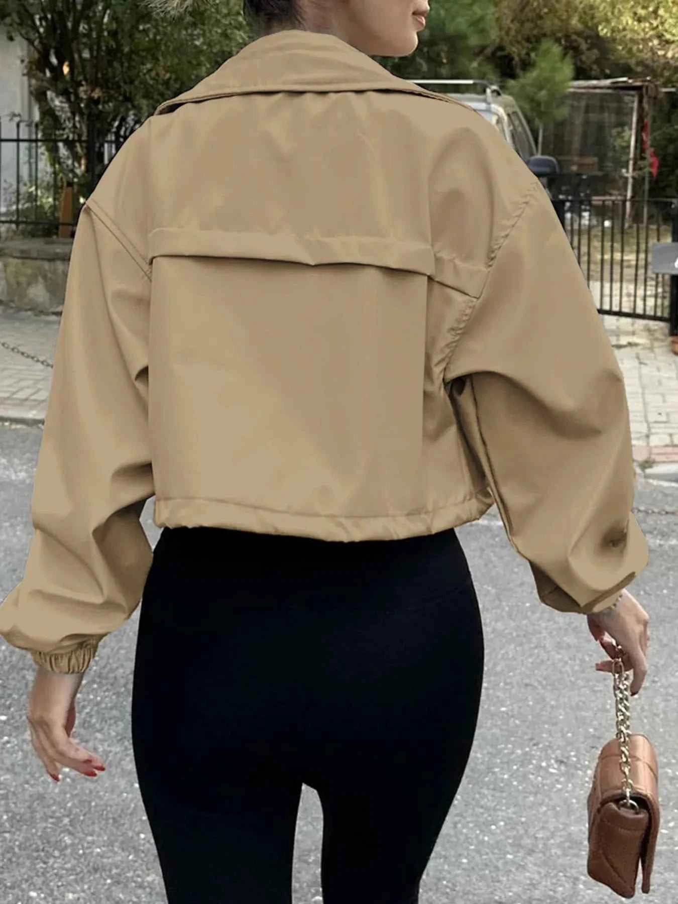 Drawstring Hem Zip Up Jacket 60a4359f8b0a4943838061ffd5fe8dd0-Max-Origin