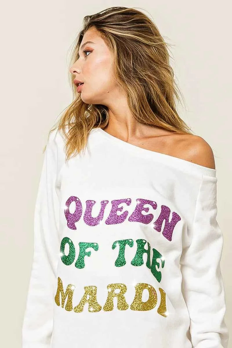 BiBi Queen Of Mardi Glitter Print Mardi Gras Sweatshirt 60a6f45908204b55ae18935e0b5c63b3-Max-Origin