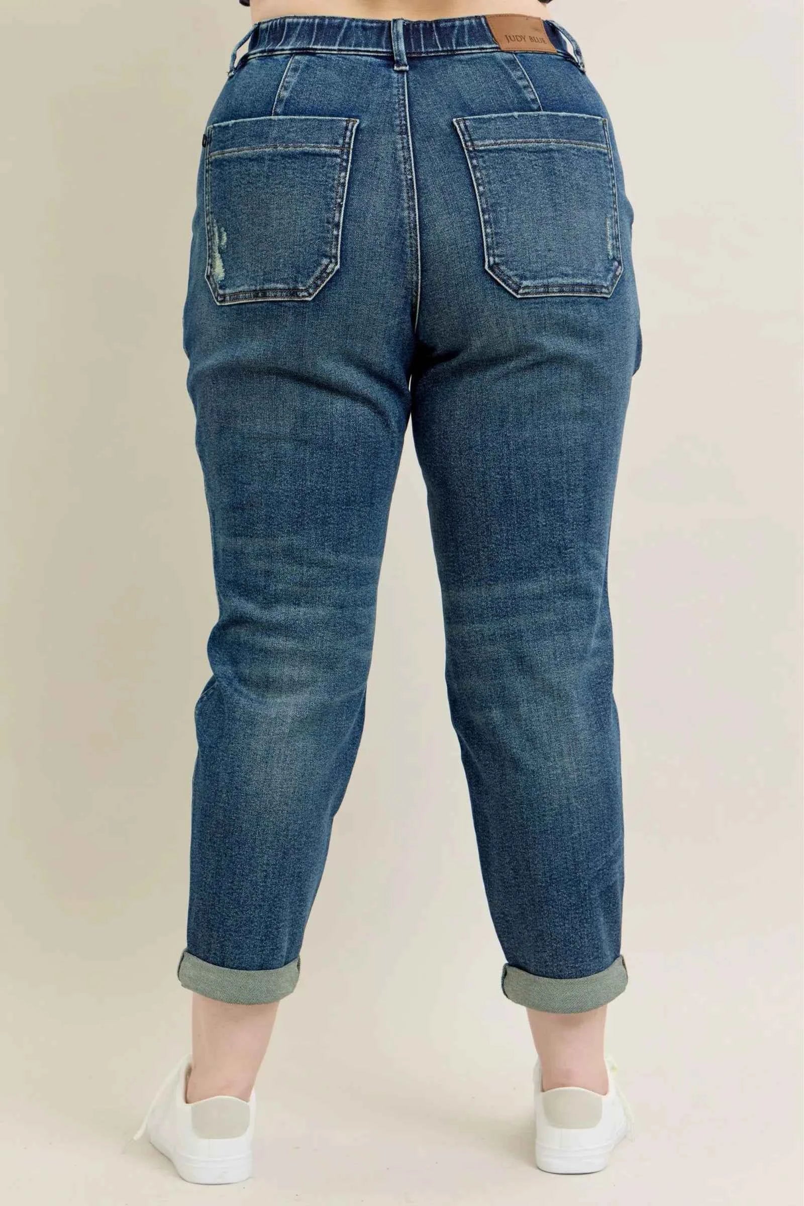 Judy Blue Full Size HW Vintage Wash Jeans w/ Drawstring Plus Size 60b86b7b-db75-4ed9-8e29-2799d0a9cc7c-Max-Origin