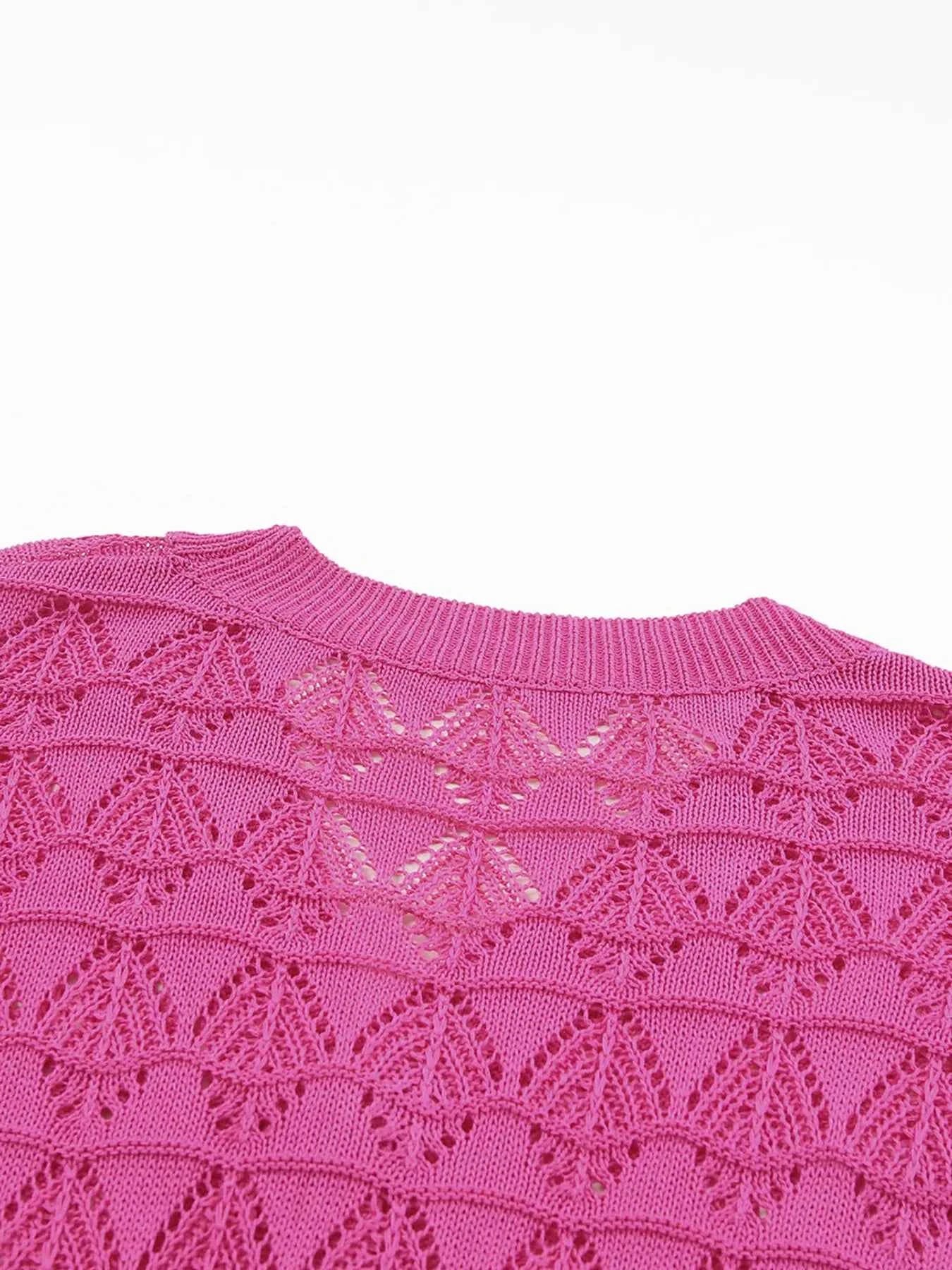 Buttoned Front Openwork Cardigan 60c6b80f08894a9bafd44b60a63b3864-Max-Origin