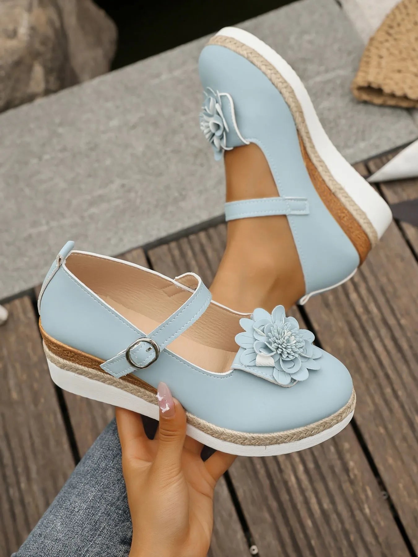 Flower Embellished Mary Jane Loafers 610a65c0-8ee0-40d1-979e-808597c86b7b-Max-Origin