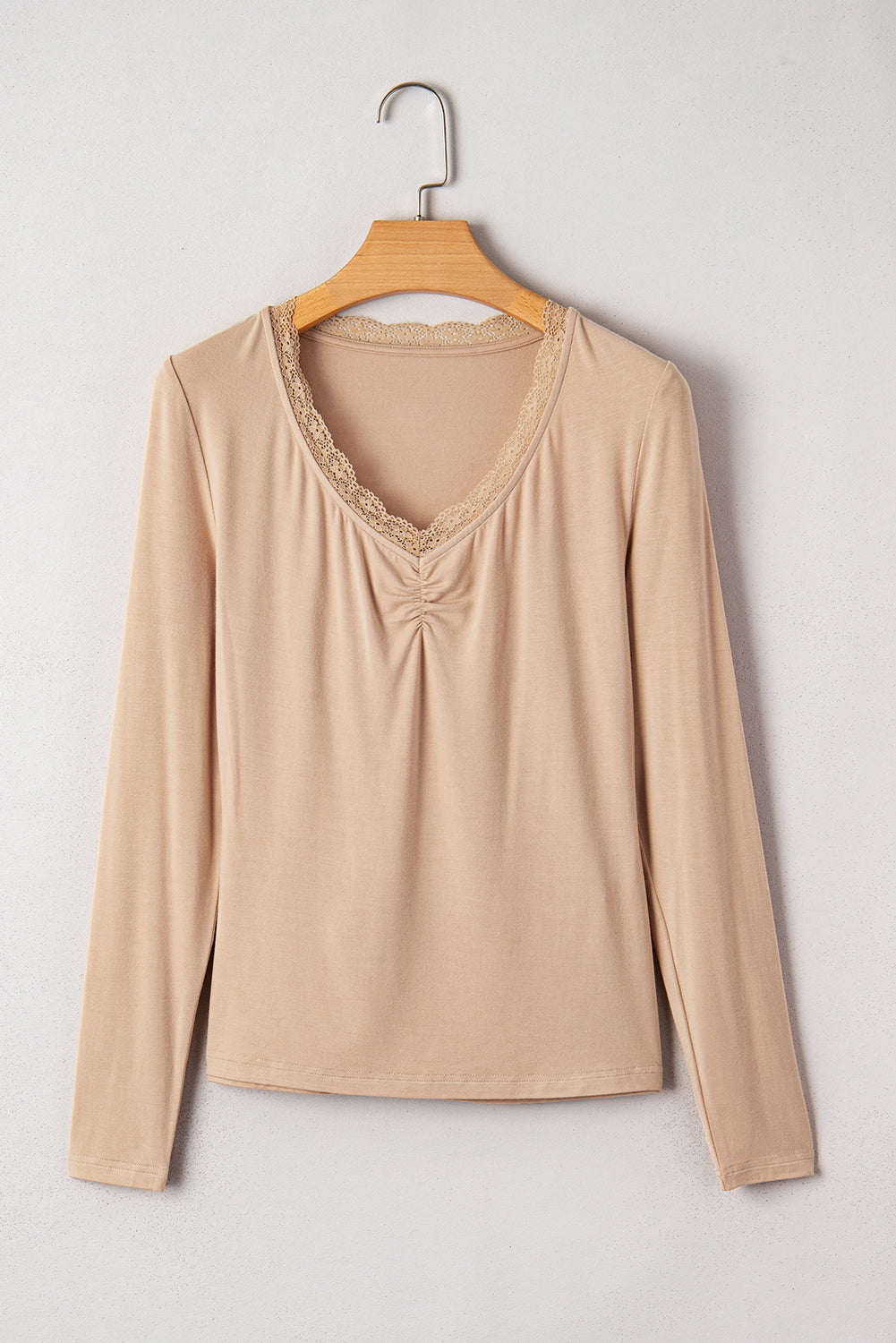 Red Dahlia Lace Sweetheart Neckline Long Sleeve Top 6114cf4e631e6a5c