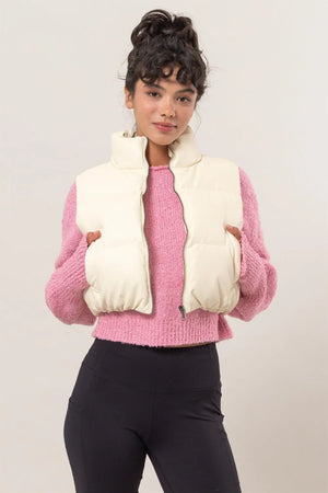 Pocketed Solid Vest Coat Cream 612231c8-21d6-4e35-bdb1-c85ac4b4cb28-Max