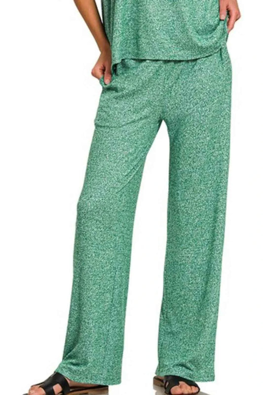 Soft Melange Short Sleeve Tee & Long Pants Set 6124ae11-6d57-4af6-9253-0754f4519e15-Max-Origin