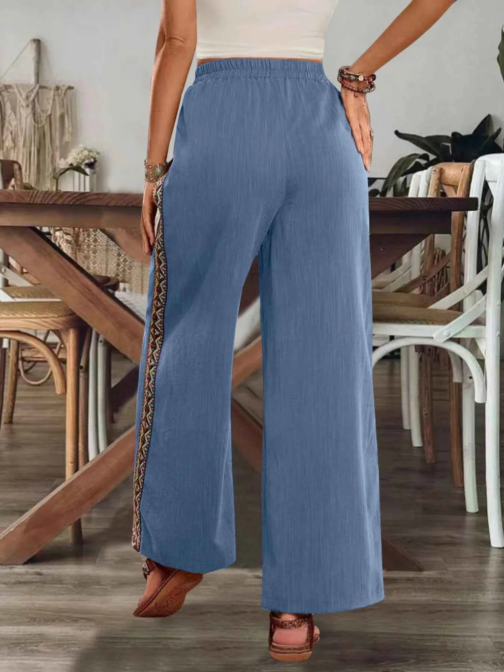 Bohemian Wide Leg Embroidered Side Stripe Pants 613aa662273b44309bdc2b49d63d7d0a-Max-Origin