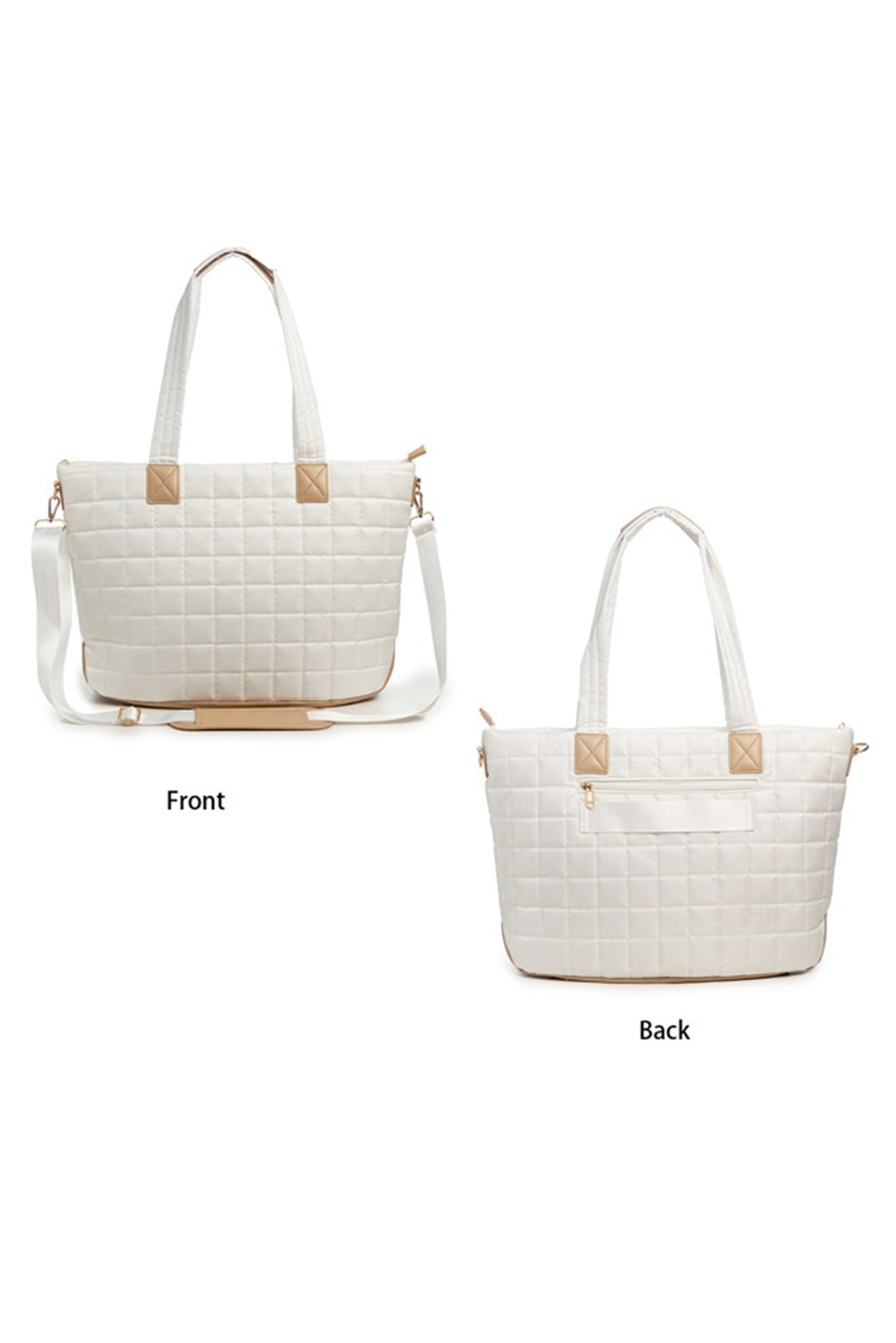 Black Quilted Patchwork Large Tote Bag and Clutch 2pcs Set 615065b5adb32431