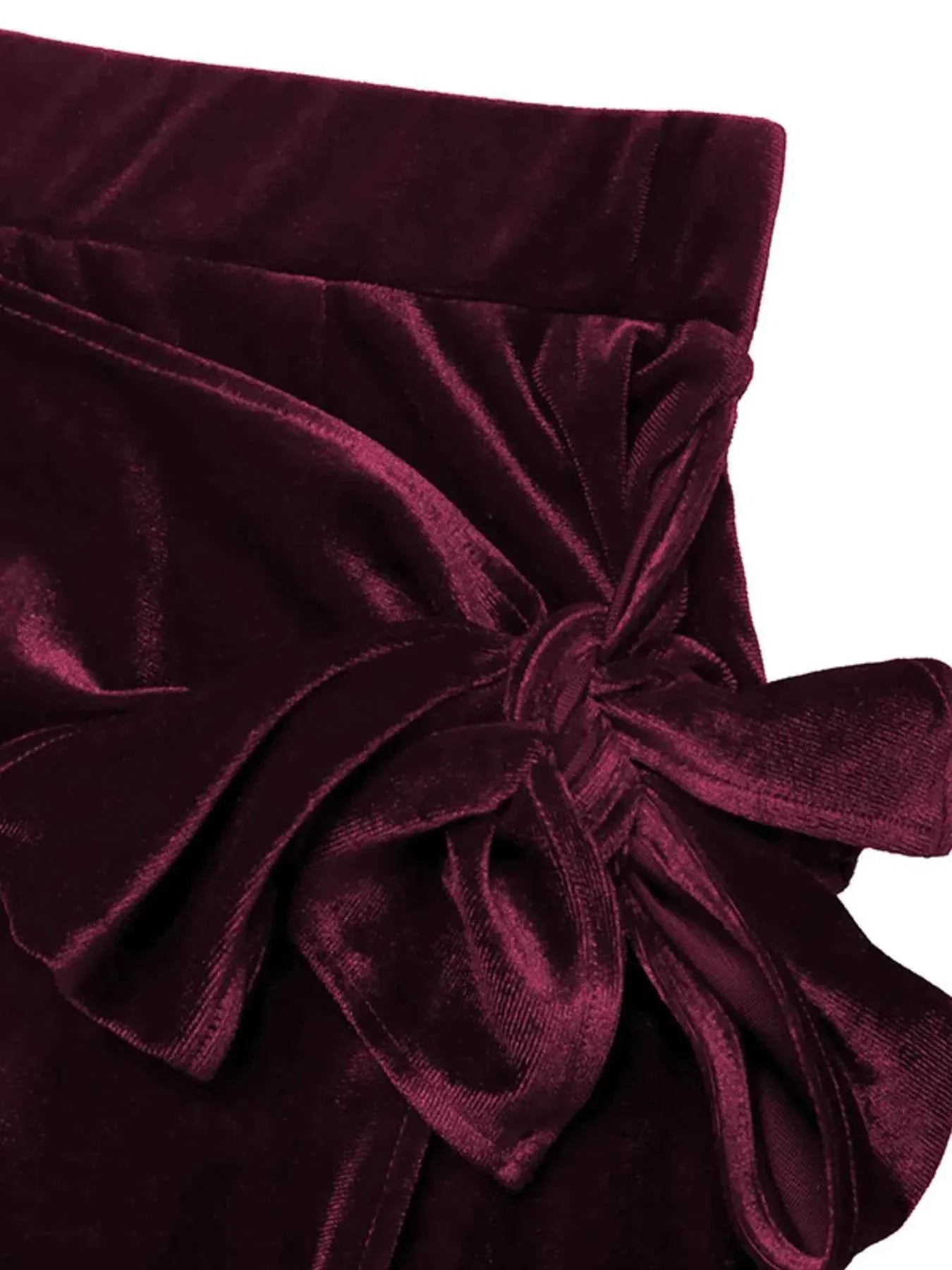 Side Tied Velvet Skirt 61745d33-25eb-4feb-a411-2bafb820642f-Max-Origin