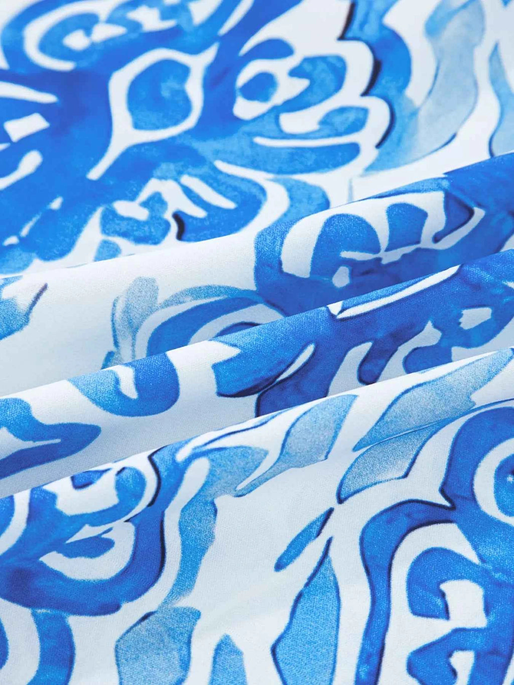 Printed Tie Split Neck Button Front Puff Sleeve Shirt 6175a8a88f63441da2228d71708d7b67-Max-Origin