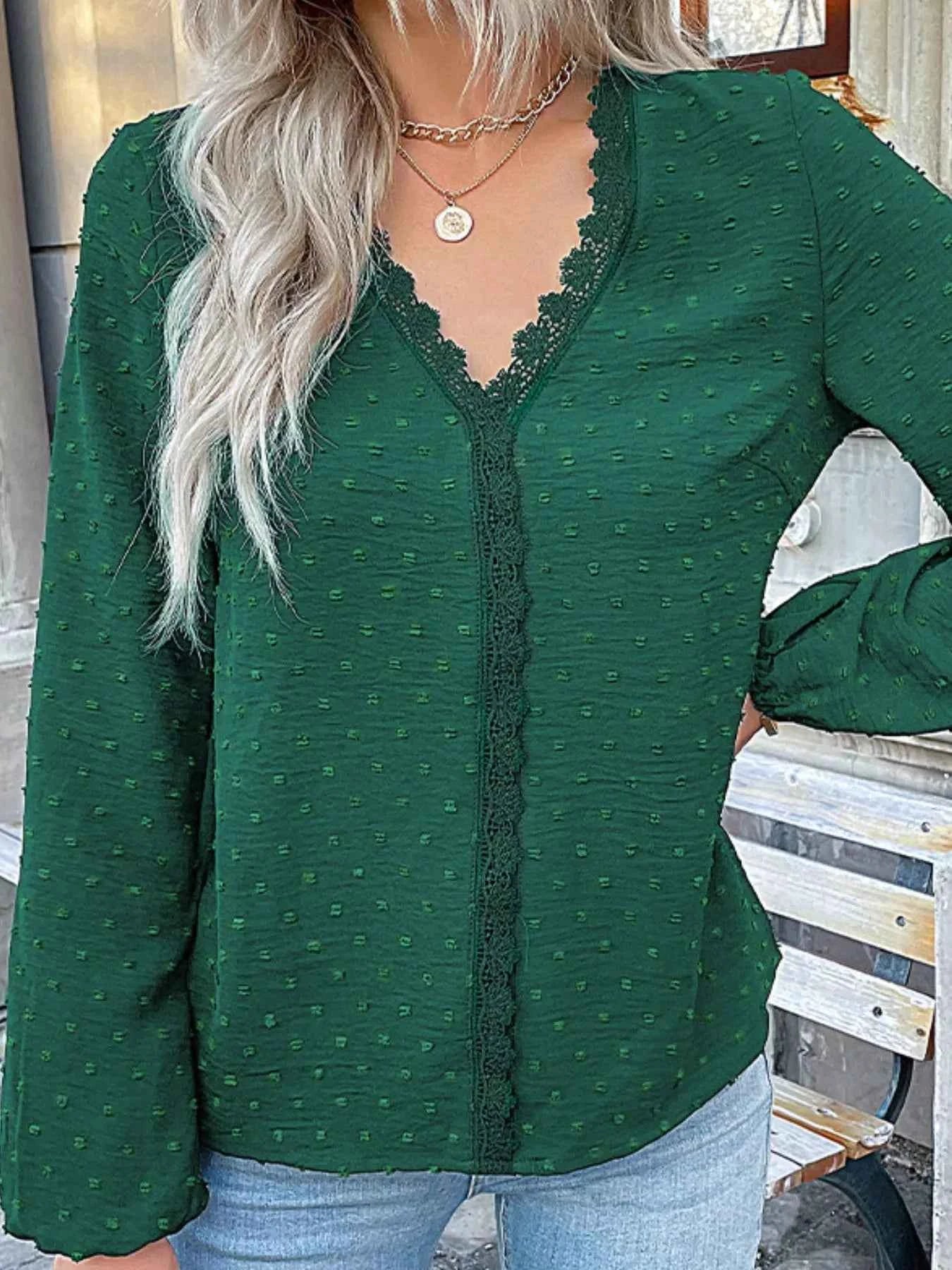 Lace Detail V-Neck Long Sleeve Blouse 617bfa5a-0bba-470f-b14f-d938c58c19ec-Max-Origin
