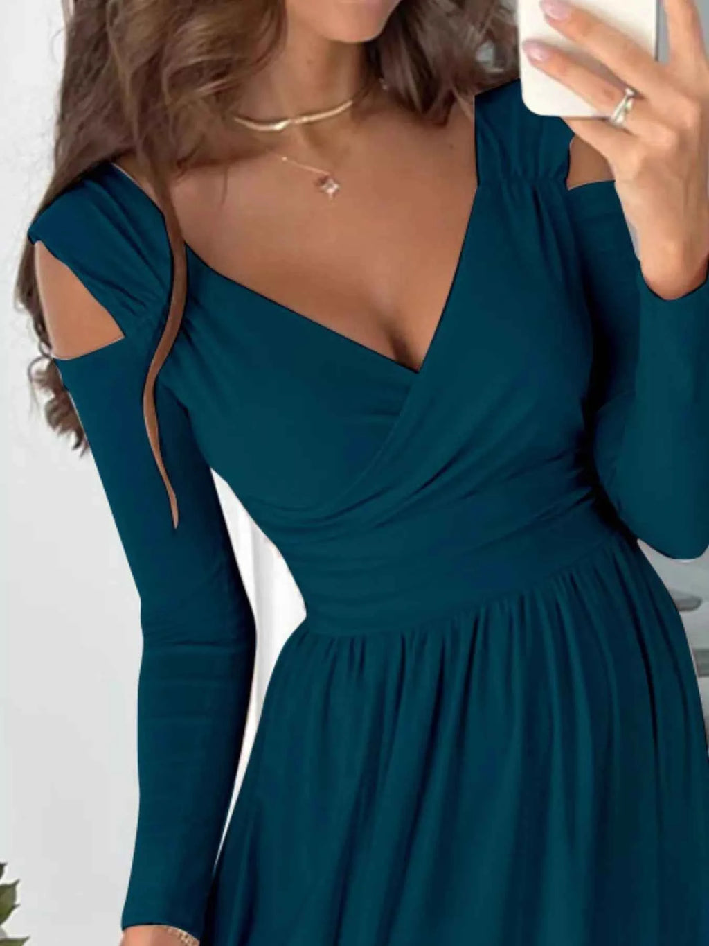 Slit Surplice Cold Shoulder Maxi Dress 618d6b62-35a5-4d34-a577-c439f45235ff-Max-Origin