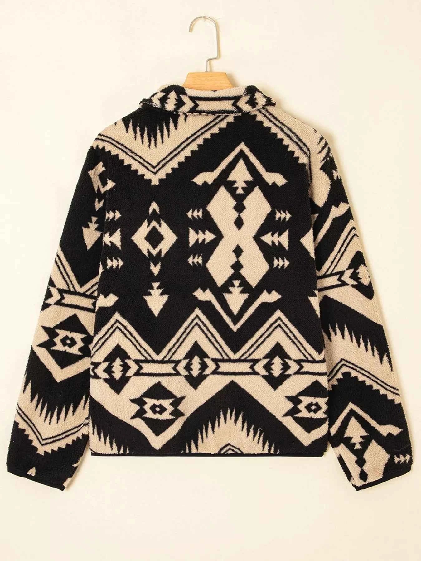 Western Aztec Half Zip Plush Sweatshirt 61a07c4e560f4b8aa5954ac927c30032-Max-Origin
