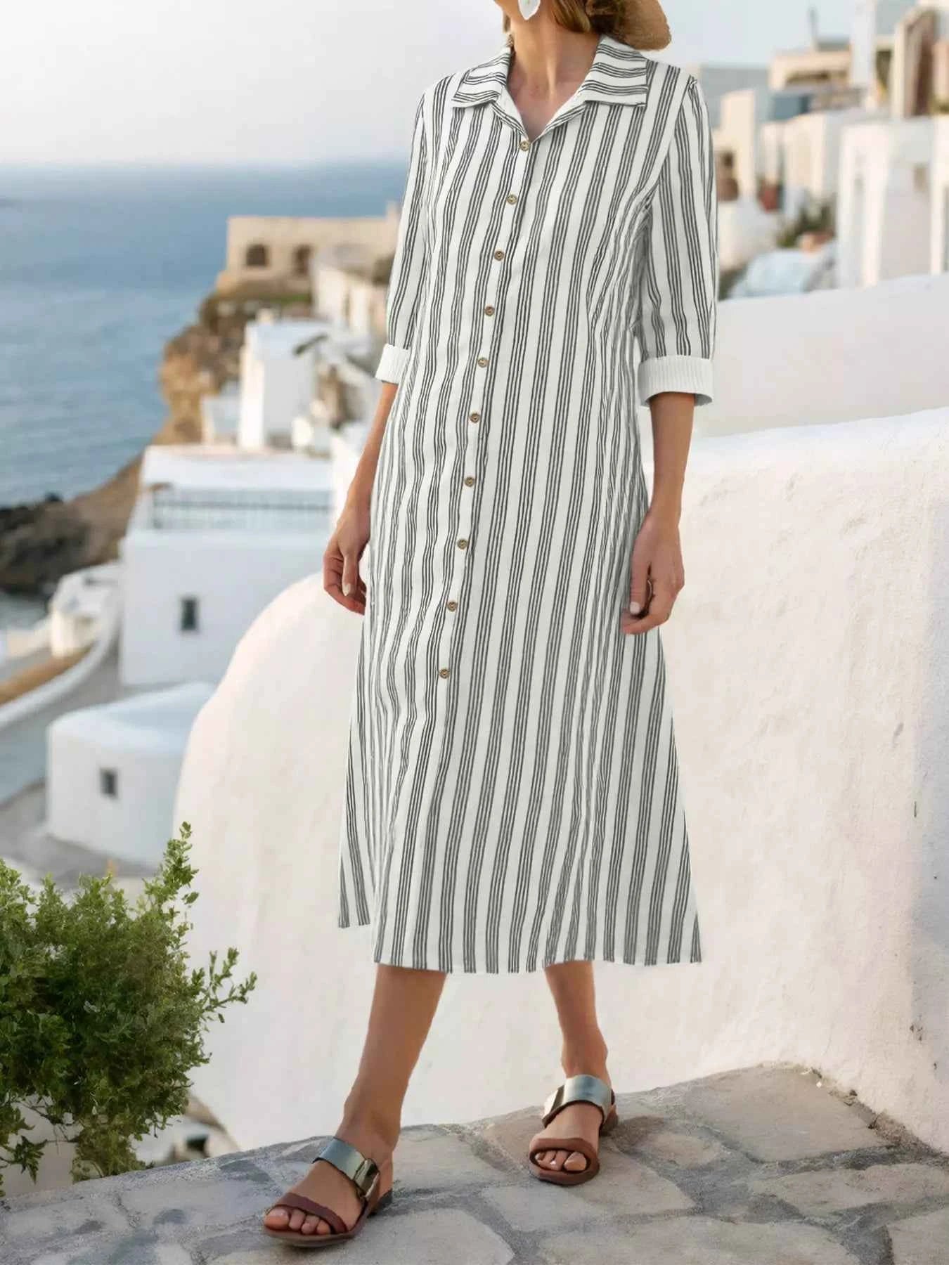 Plus Size Striped Button Front Midi Dress 61b7c399-1ccd-45bf-abc8-9e5d8a12a421-Max-Origin
