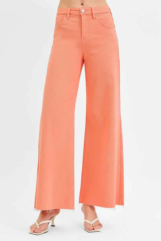 RISEN Full Size Tummy Control High Rise Wide Leg Palazzo Jeans Plus Size CORAL PEACH 61ba3538849a42d9b0d0dde7a33804ab-Max-Origin