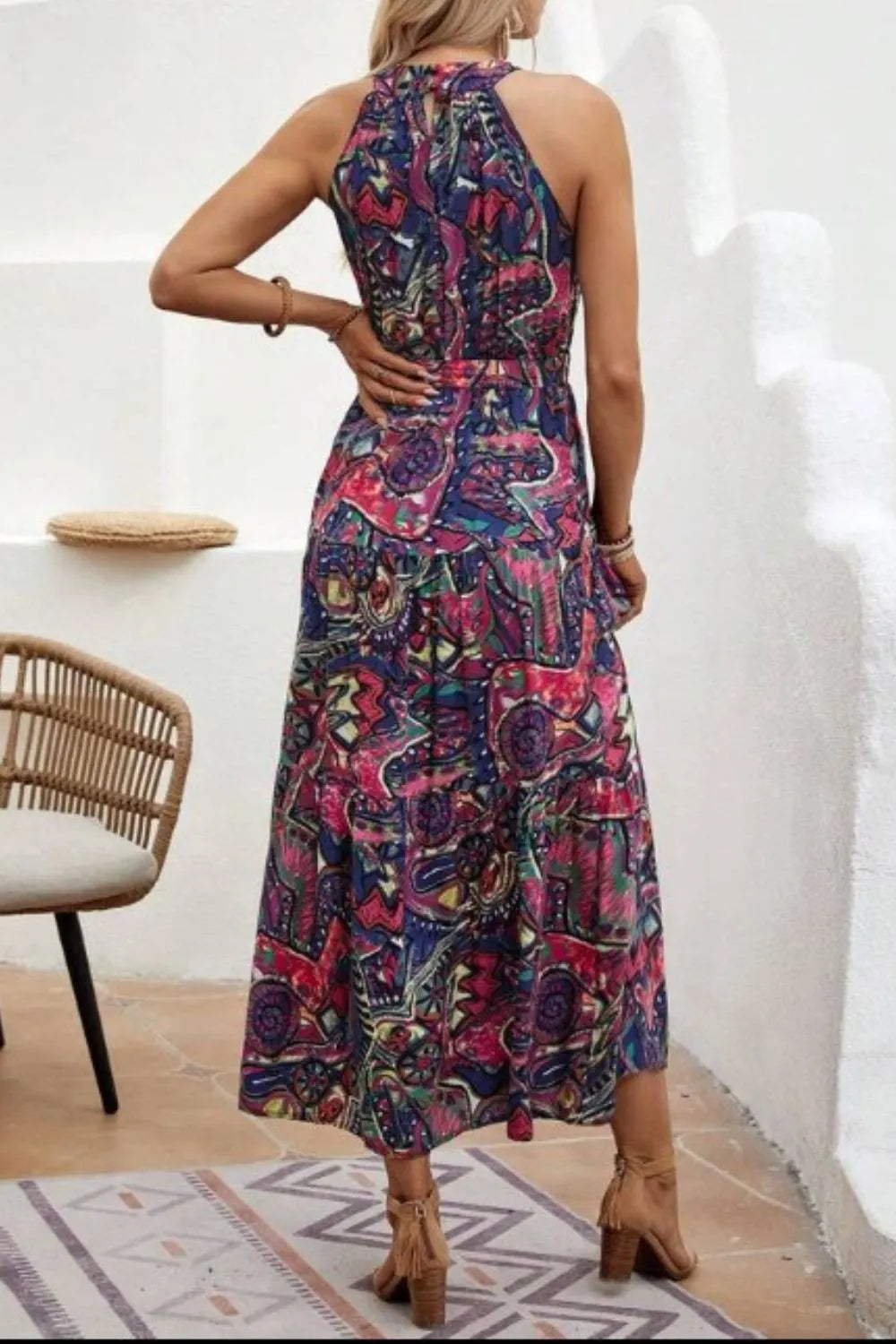 Tied Floral Sleeveless Dress 61c69cd1-f8a3-416f-ba19-57cb92d24071-Max