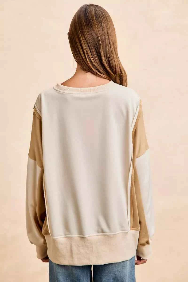 BiBi French Terry Color Block Top With Open Seam Detail 61c71635c8364ef2bbdbaa27152dcf1e-Max-Origin