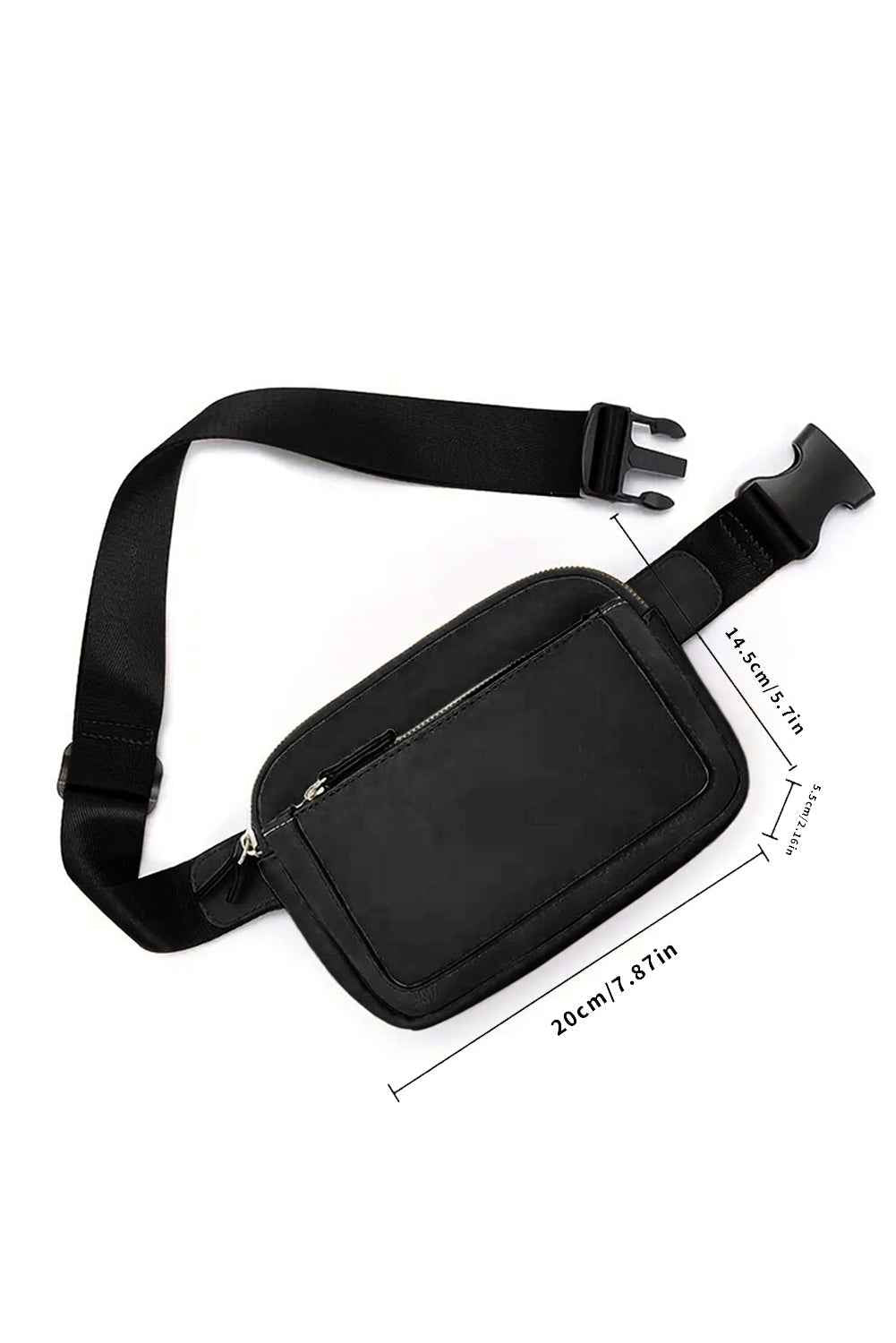 Black Minimalist Multi-zipped Crossbody Bag 61f97c51c2c1aebc