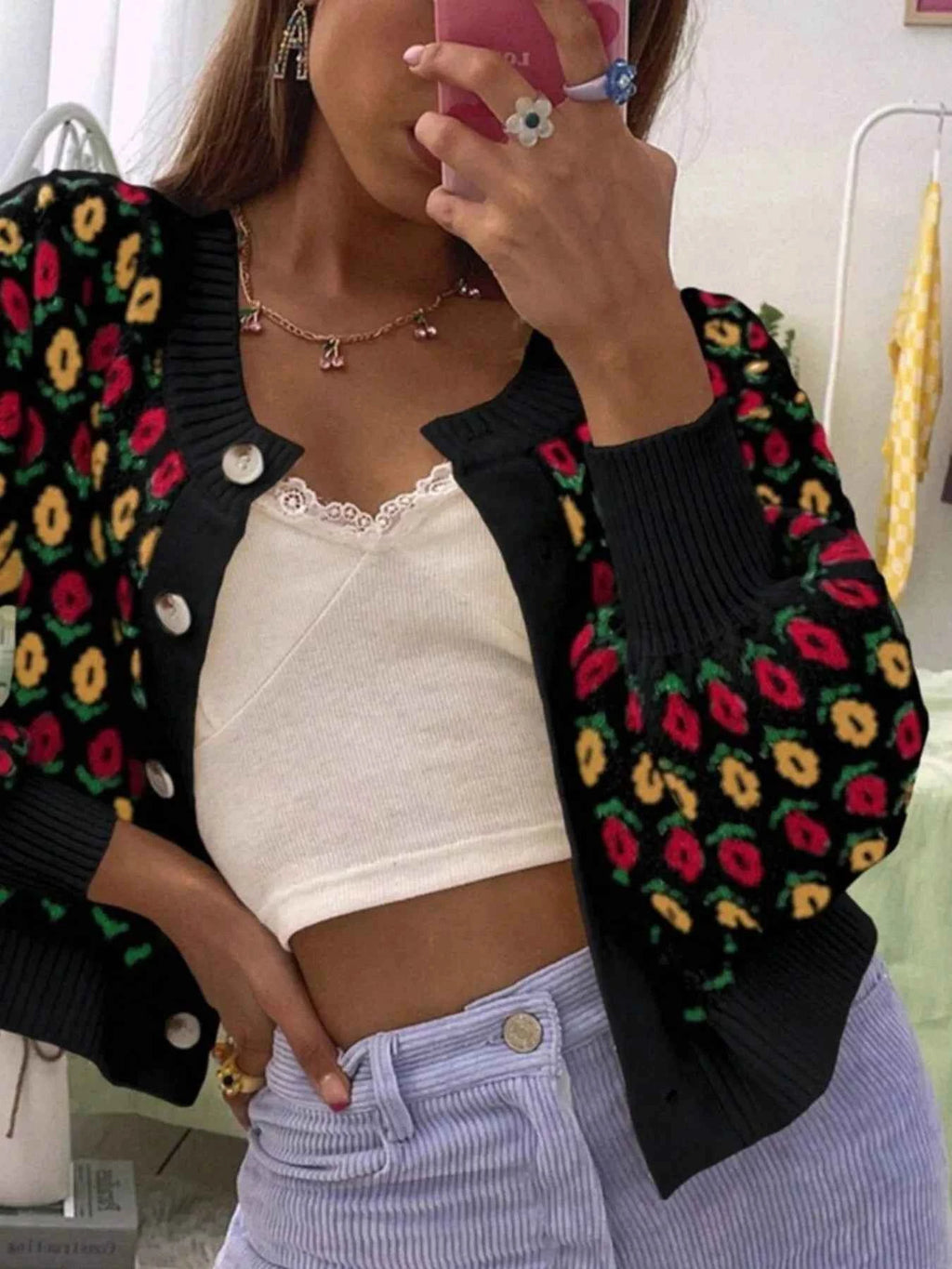 Floral Button Up Long Sleeve Cardigan 6204c1a6-1aaf-42b1-84e0-195df80f3831-Max-Origin
