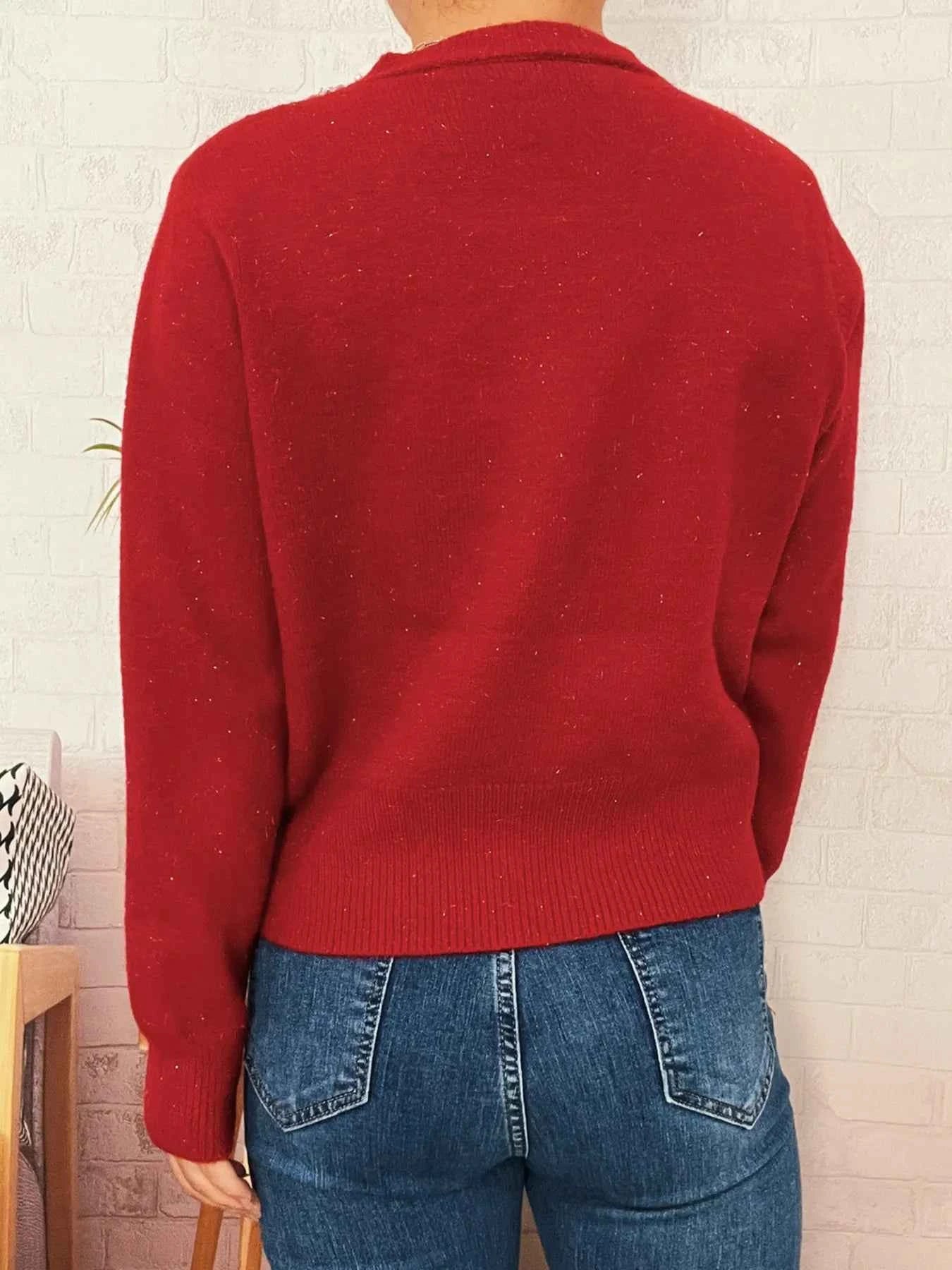 Pearl Detail Button-Front Cardigan 6209ccfe1b28434187d1654189885d84-Max-Origin