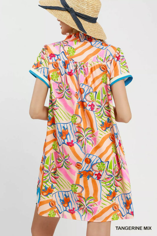 Tropical Print Collared Shift Dress 62130bac-a5eb-4820-a281-d68f7c6a56c4-Max-Origin
