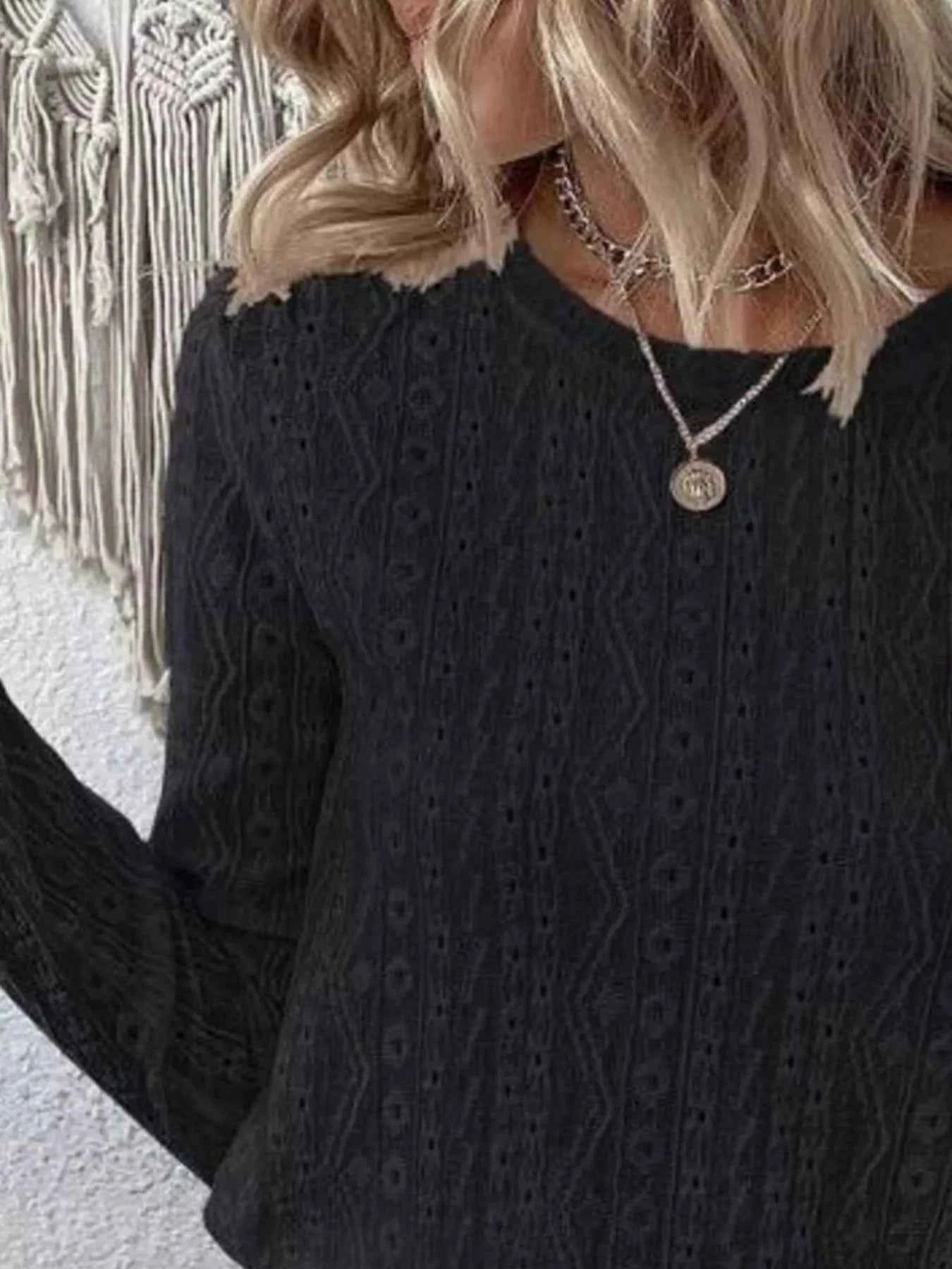 Full Size Eyelet Round Neck Long Sleeve Blouse Plus Size 621bfc33-c385-4655-b23a-10eba3df4143-Max-Origin