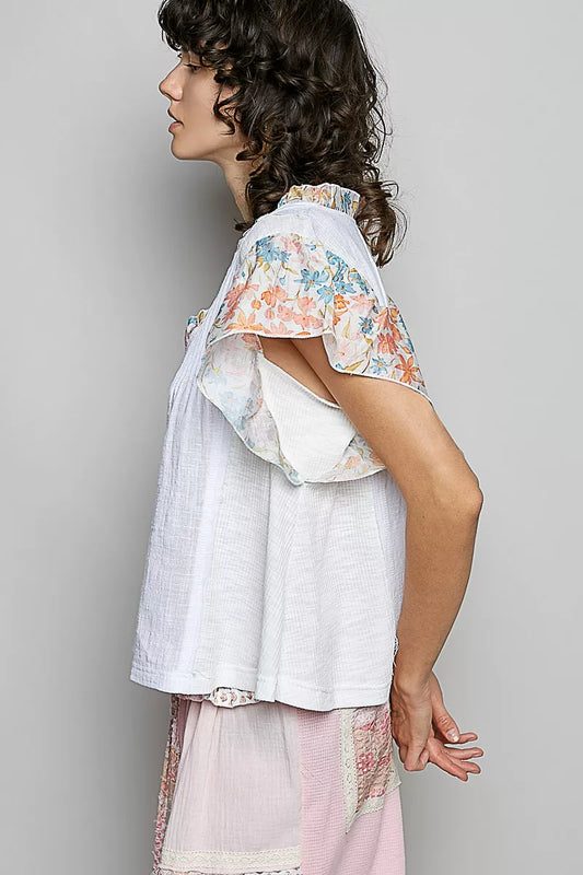 V-Neck Floral Ruffle Sleeve Blouse 621ef31e-fd62-4b7a-a66d-1f34b277dec8-Max-Origin
