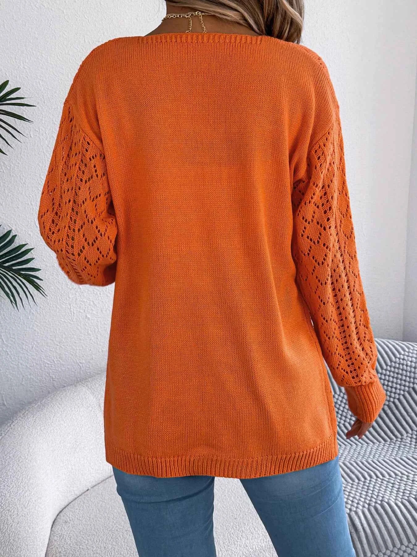 Openwork Open-Front Long Sleeve Cardigan 622fa684fbaa4f3ca2963e983e8eb9f4-Max-Origin