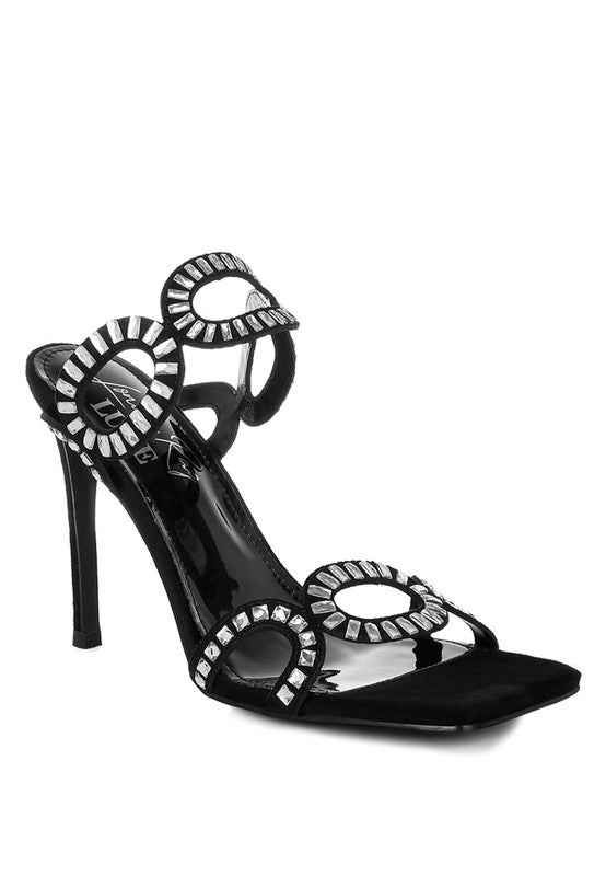 Romashka Cut Out Detail Stiletto Heel Sandals Black 6242788f-118b-4027-aeda-6b99191cb34b