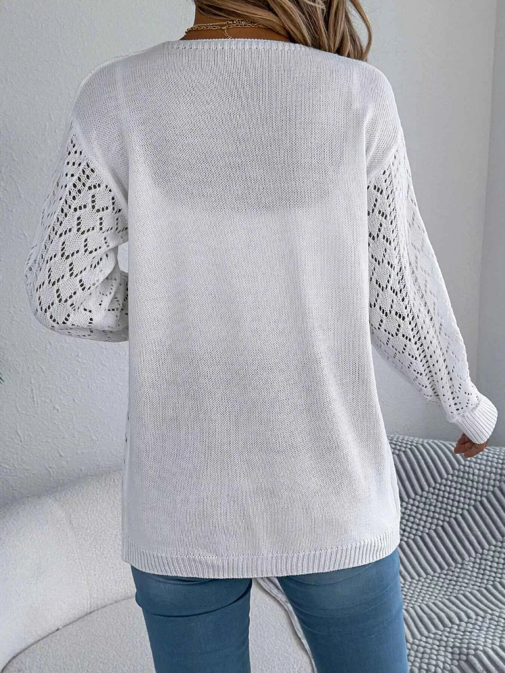 Openwork Open-Front Long Sleeve Cardigan 625a277015424b2b890e0eeecec8b3b5-Max-Origin
