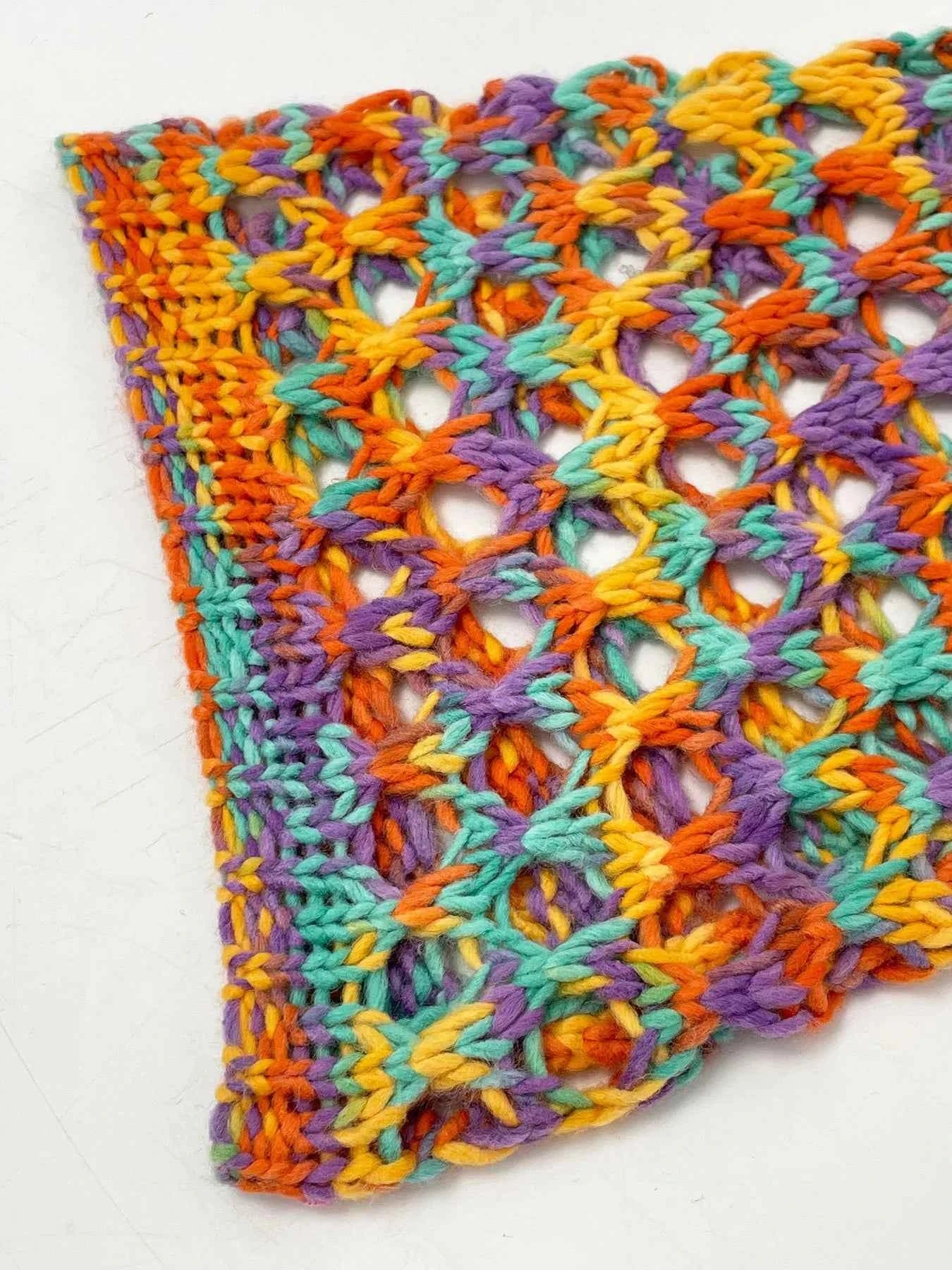 Rainbow Crochet Hollow Out Cropped Sweater