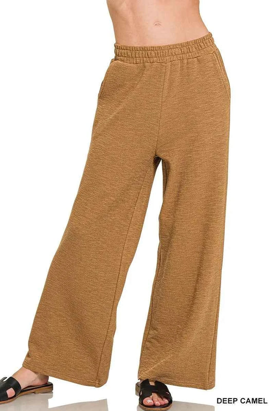 Zenana Cotton Slub Wide Leg Pants DEEP CAMEL 628e8da7ae3d445dafc57e5b6706d0f3-Max-Origin