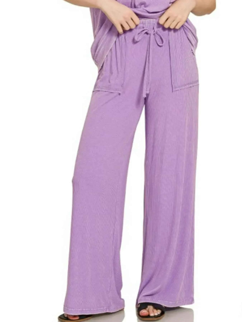 Zenana Ribbed Acid Wash Rayon Top & Pants Set 6294c498-2a44-447a-8a94-a59f81bba268-Max-Origin