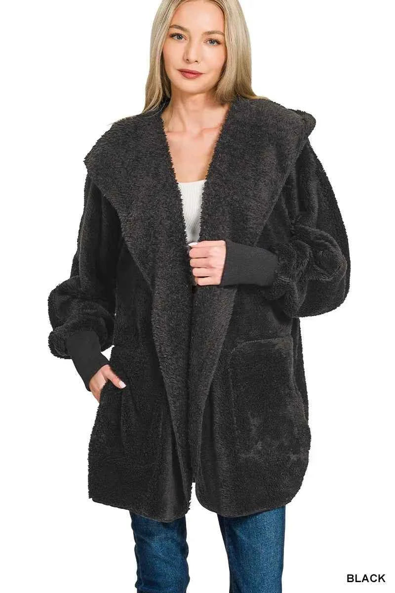 Zenana Hooded Faux Fur Jacket with Pockets 62a0ece6faa844c5a9d888080303de36-Max-Origin