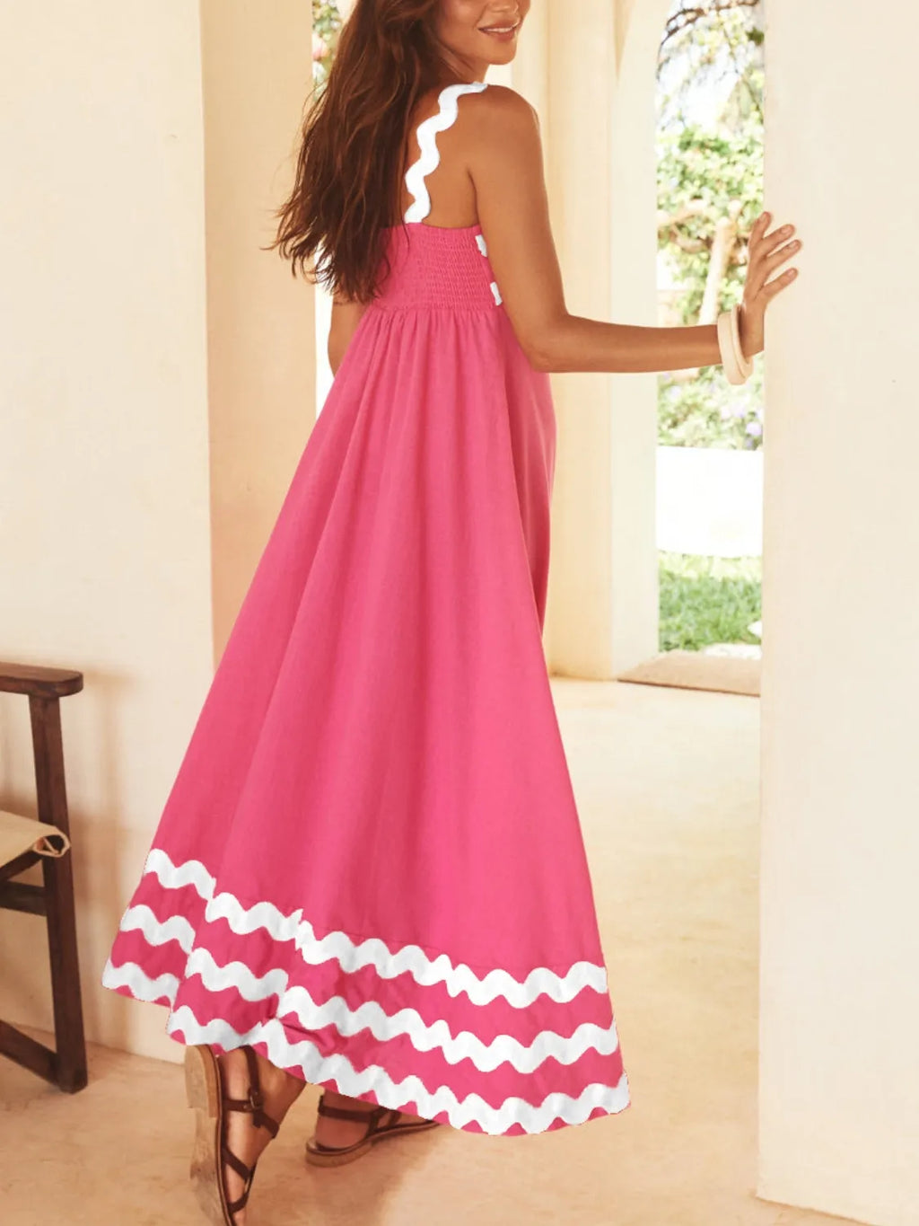 Contrast Trim Square Neck Maxi Cami Dress 62a235fc-85c2-4113-8425-e38bf617ce72-Max-Origin