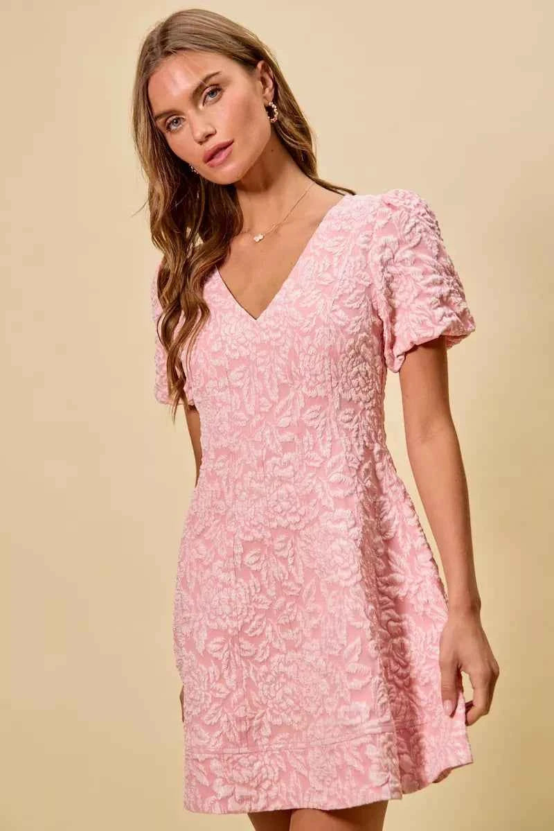 SO ME Floral Jacquard Fit And Flare Daily Mini Dress 62b1dc859ed84c218325af5f28874ee0-Max-Origin