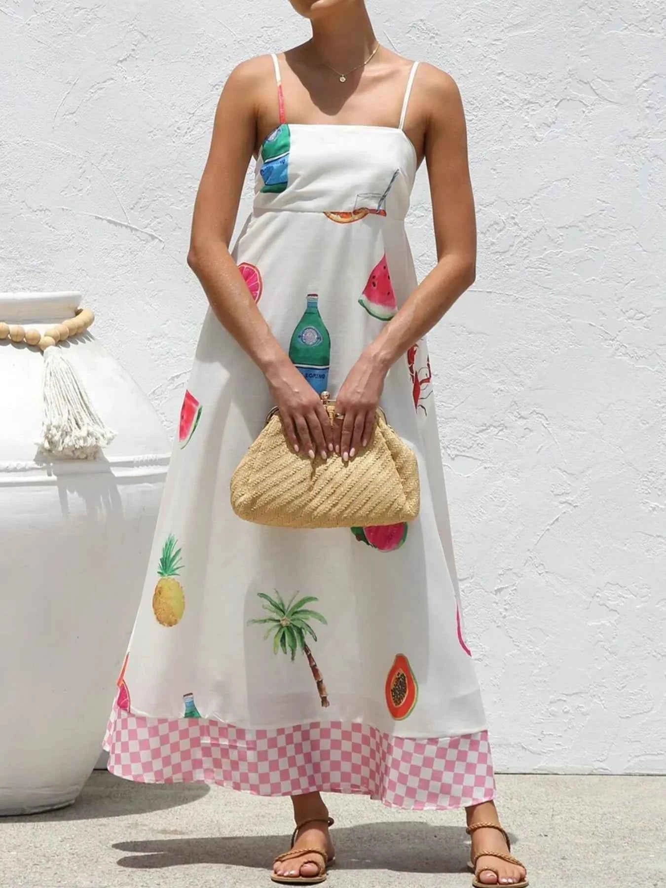 Printed Square Neck Maxi Cami Dress White 62bb954c-74d9-462f-a6c3-a1109e556785-Max-Origin