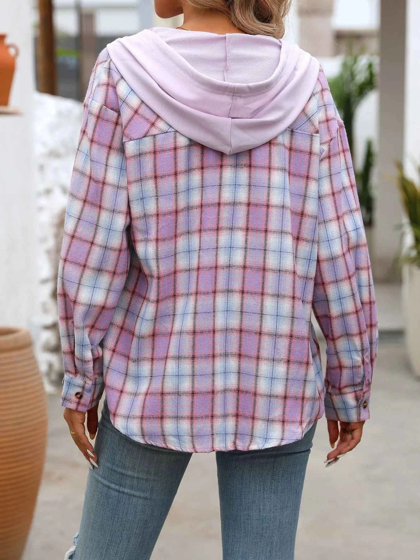Plaid Button-Up Hooded Shirt 62bc4493-afb2-4542-95a0-cb625fac868d-Max-Origin