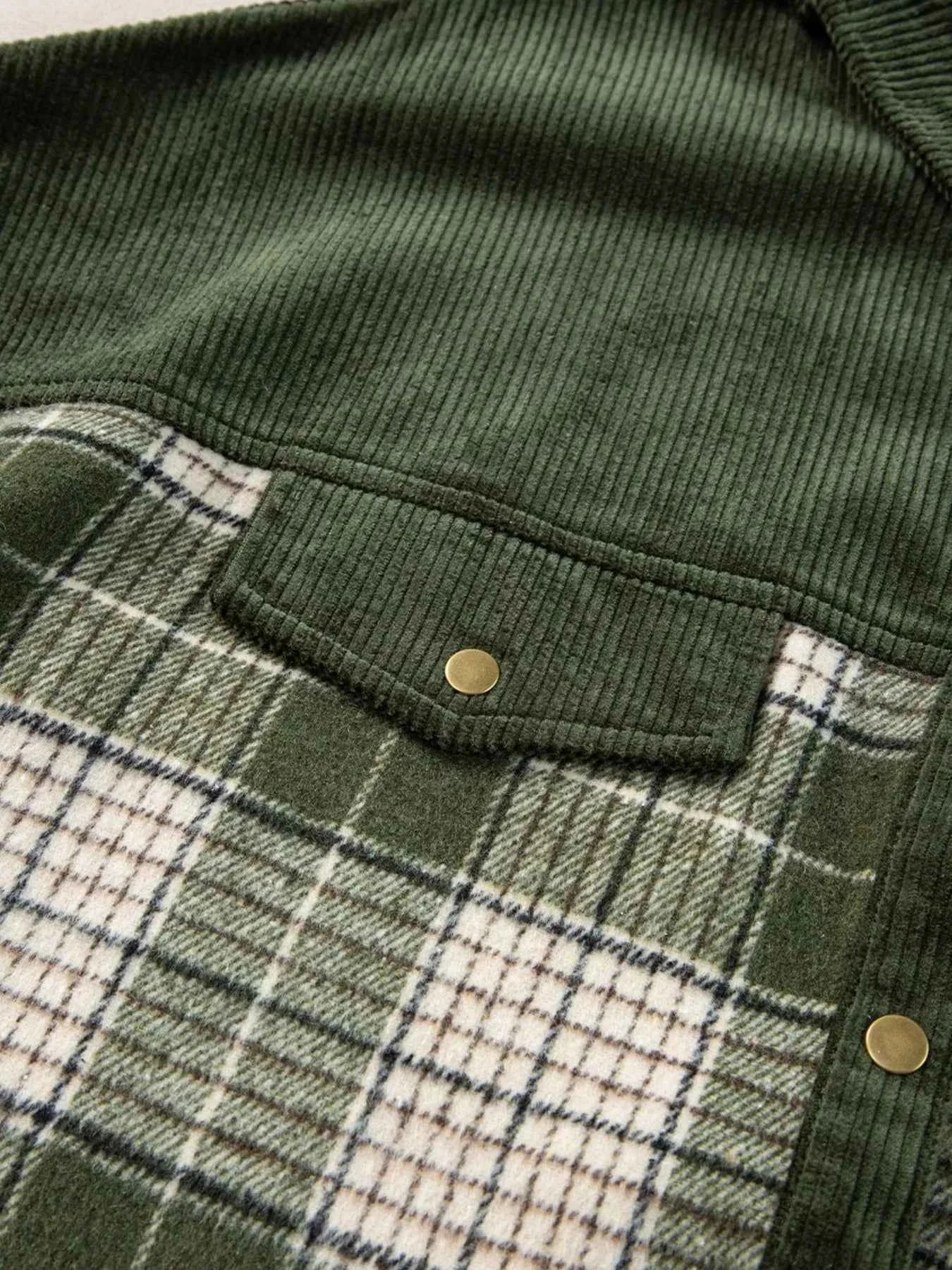 Plaid Button Up Long Sleeve Shacket 62c7d70d5bed412bba933f94200c4401-Max-Origin