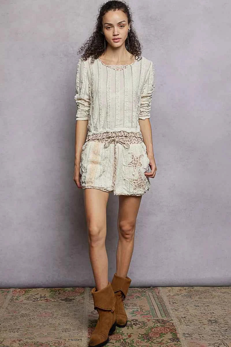 POL Texture Long Sleeve Blouse with Floral Ruffled 62f2d96a-2101-48be-a3cb-f14c22615979-Max-Origin