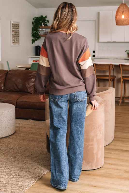Colorblock Drop Shoulder Pullover Sweatshirt 62fbf87f-634c-4304-96d4-4f80e5f70451