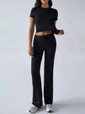 Mock Neck Short Sleeve Top and Pants Set Black 62fe5ac8-38a7-4dd3-af51-1fa6ae640482-Max-Origin