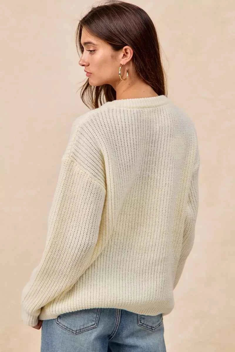 BiBi Christmas Ribbon Bow Embroidery Sweater 630167ddc3ce4bc8a5ba02149ad637de-Max-Origin